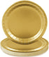 Fun Express Metallic Gold Paper Dinner Plates - Metallic Gold Disposable Dessert