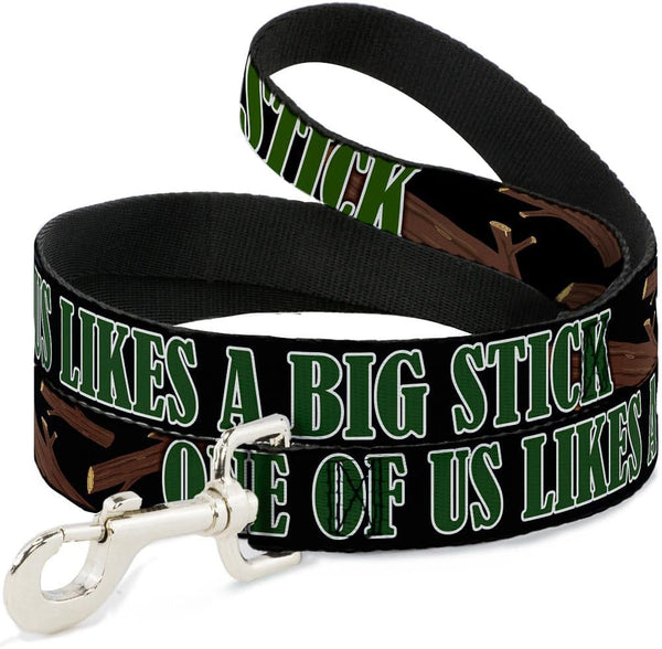 Buckle-Down Pet Leash, ONE of US Likes Big Sticks in Black/Brown/Green