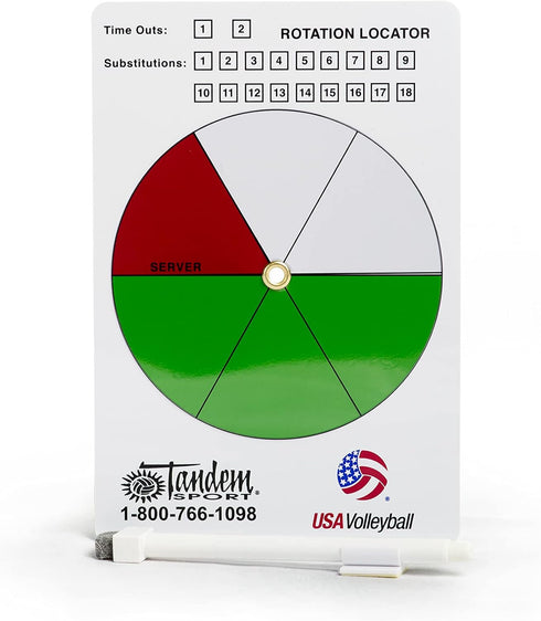 Tandem Sport Volleyball Rotation Tracker for Coaches & Referees - Tracks Substitutions, Positions & Time Outs