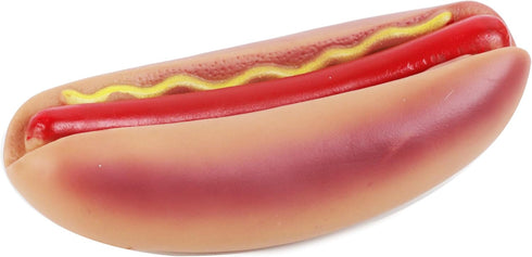 Molly & Mo Squeaky Dog Chew Toys, Assorted Sizes Hot Dog, Steak, Ice Cream Shapes for Different Breeds (Hot Dog)