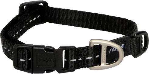 Reflective Dog Collar, Black, Adjustable for Extra Large Dogs from 17-27 inches