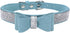 Dogs Kingdom Adjustable Velvet Bow Tie Collar, Cute Pet Dog Necklace, Blue, L