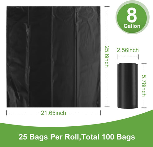 100 8 5-8 Portable Toilet Bags, Drawstring Biodegradable Camping Potty Bags Gallon Waste Bags for Gallon Bucket Toilet
