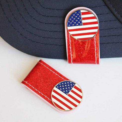 Glitering PVC Golf Hat Clip with Ball Marker, Includes 2 Hat Clips and Golf Ball Markers