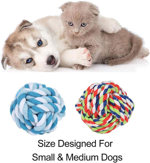 Dog Rope Ball Dog Toy 2Pack, Medium Breeds Dog Knot Ball Rope Toys for Puppies to Medium Dog, Dog Rope Toys for Small Dogs, Puppy Rope Toys Teething Chewing, Tug and Boredom