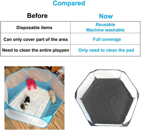 2 1 Amakunft in Small Animal Playpen with Waterproof Pad, Pop-Up Portable Play Yard for Guinea Pigs, Rabbits, Hamsters