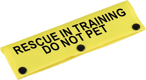 Funny Dog Leash Sleeve, "Rescue in Training" Do Not Pet Wrap Sleeve, Pet Birthday Gift (Rescue in Training-YE Sleeve)