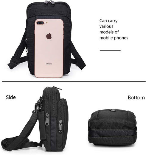 Water-Resistant Oxford Fabric Smart Phone Bag - Multifunction One Shoulder Waist Bag for Outdoor