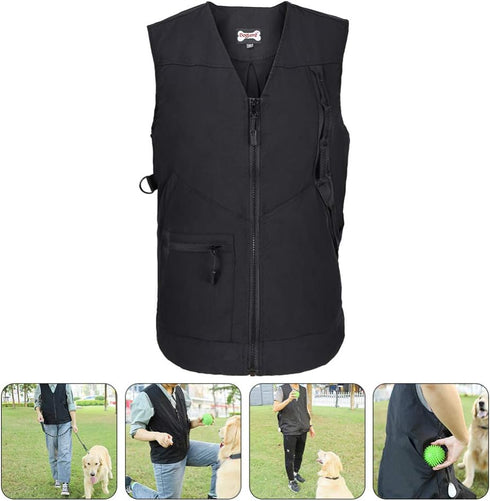 ULTECHNOVO Dog Trainer Vest, Multi Pocket Professional Pet Owner Jacket for Men/Women Dog Training Handlers
