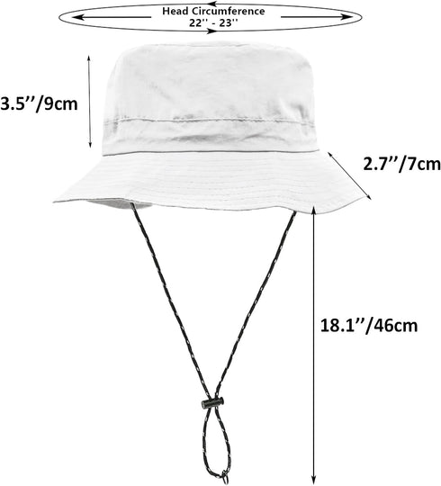 woogwin Waterproof Bucket Rain Hat with Chin Strap, Quick Dry Packable Boonie Sun Hat for UV Protection