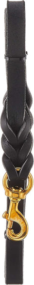 Ray Allen Mfg Signature K9 Braided Leather Leash, 4-Feet x 3/4-Inch, Black