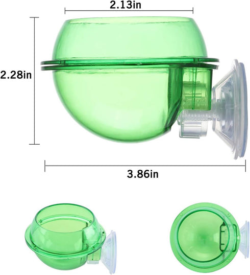 Suction Cup Reptile Feeder, Escape Proof Worm Dish, Gecko Feeder Bowl, Reptile Accessories for Lizard, 2 Pack
