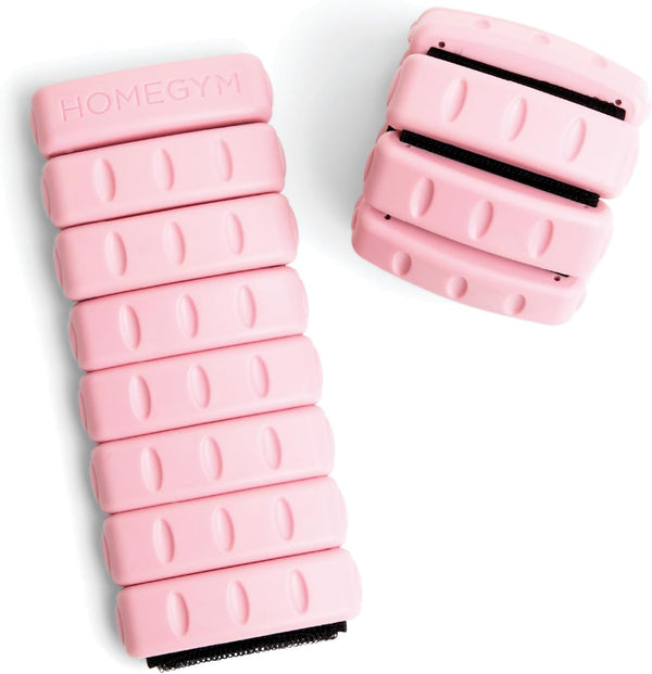 Home Gym Weights for Women - Pink Set of 2 (1lb), Adjustable Wearable Ankle and Wrist Weights for Yoga, Dance