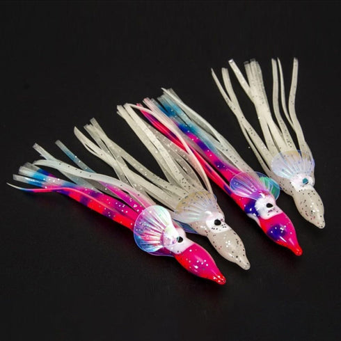 generic Set (10pack, 6/10cm) Trout(10cm Luminous Squid & Octopus Skirt Baits Soft Plastic Fishing Lures Octopus Lures