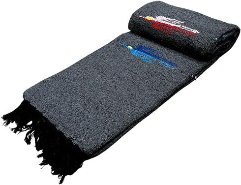 Thunderbird Heavyweight Yoga Blanket or Throw - Charcoal (Dark Grey/Black), Made for Yoga!