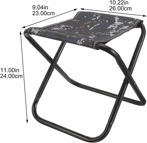 Toddmomy Portable Folding Stool Small Travel Camping Chair Lightweight Blue Camouflage Foldable Seat for Hiking