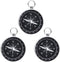 ThtRht 3 Pack Compass Hiking Survival Aluminum Alloy G44 Lightweight Keychain Portable Mini