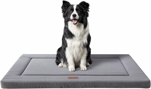 Dog Beds for Small, Medium, Large Dogs, Soft Warm Plush Crate Pad Mat, Anti-Slip Washable Thin Kennel Pad