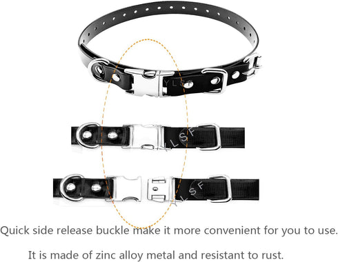 Quick Snap Bungee Dog Collar Strap with D Ring, Adjustable Durable Waterproof Replacement for Electronic Training