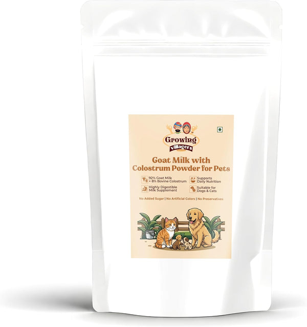Growing Villagers Goat Milk with Colostrum Powder for Dogs & Cats | 92% Goat