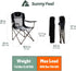 300 LBS, SUNNYFEEL Folding Oversized Camping Chair, Padded Portable Lawn Chairs for Adults Heavy Duty Folding Camp Quad