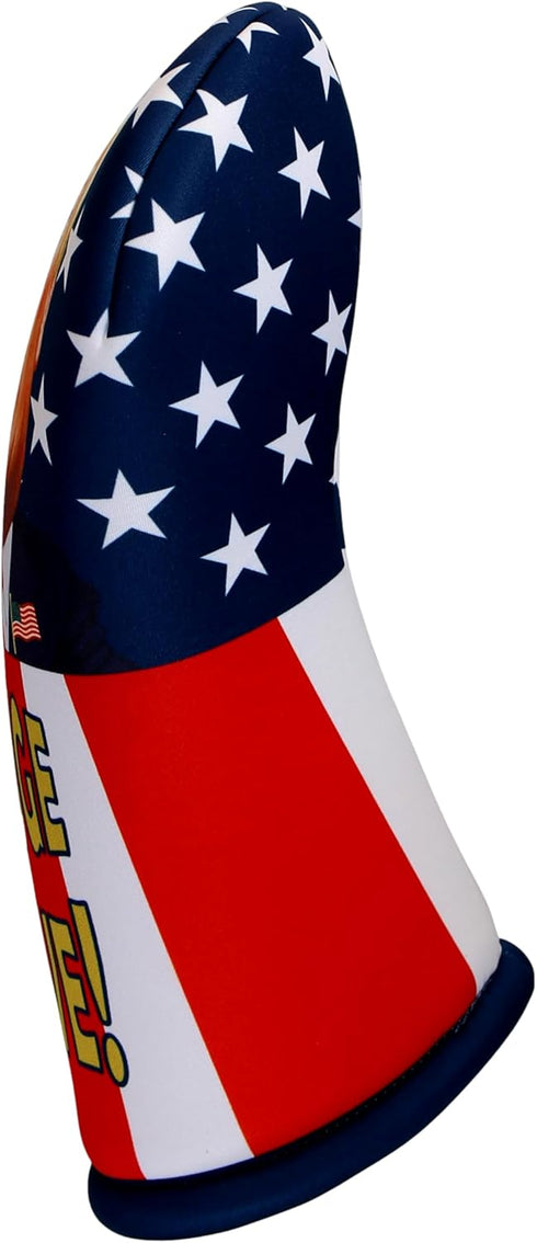 Trump Driver Golf Club Headcover - HUUUGE Drive! MAGA Fun! Easy On/Off, Made in USA by BeeJos, Golf Gift Accessory