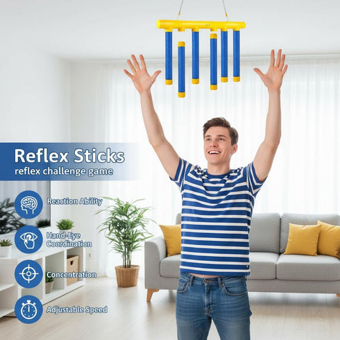 Reflex Drop Sticks Challenge, Falling Sticks Reaction Training Tool, Adjustable Speed Catching Sticks for Hand Eye