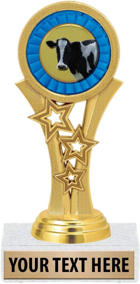 Crown Awards Cow Trophies, 5 1/2" Starbeam Dairy Cow Trophy, Engraving Included