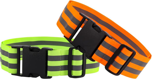 Little World Reflective Belt - 2 Pcs PT Belt, Reflective Running Gear for Men and Women, Green and Orange