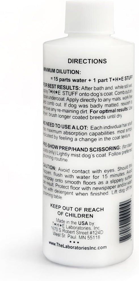 The Stuff Leave in Dog Conditioner and Detangler Spray, 4oz Concentrate 15:1