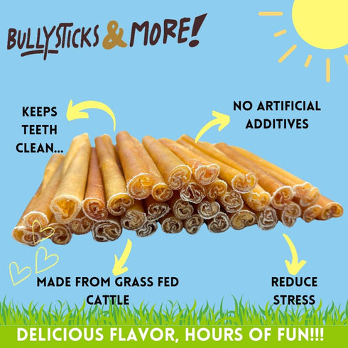 6 Inch (16 Count) BULLYSTICKS & MORE Beef Collagen Sticks for Dogs - Bones for Dogs - No Hide Sticks Beef Cheek Rolls