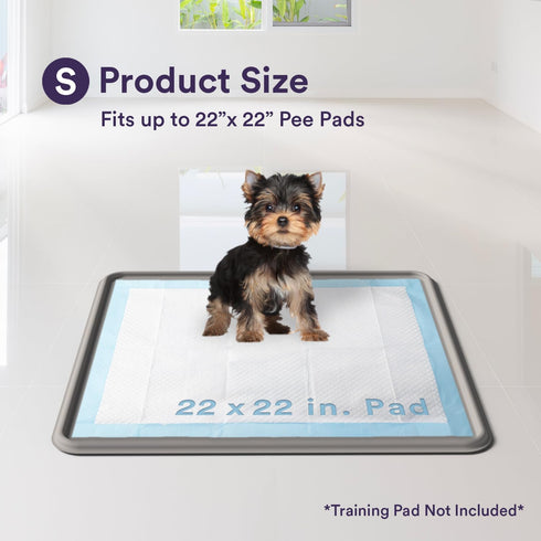 22 22 Pee Pad Tray Holder for Dogs - Fits Up to x in. Square Potty Training Pads No Spill Raised Lip High Edge Silicone