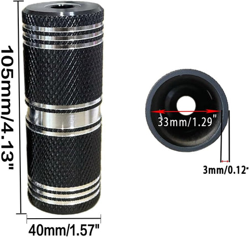 Wheelie No Thread Pegs Aluminum Alloy 105mm for 14mm and 12mm, 3/8 Inch E/Bike Axles