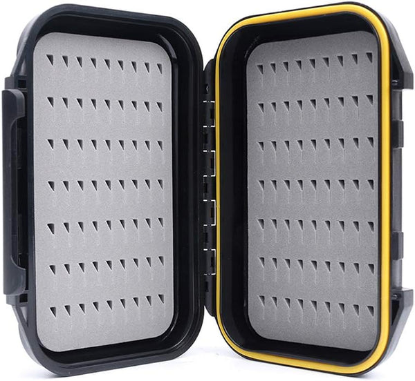 ORIONE Waterproof Portable Fly Fishing Box, Easy Grip Foam Jig, Large Capacity Pocket Sized Case for Fly Fishing and