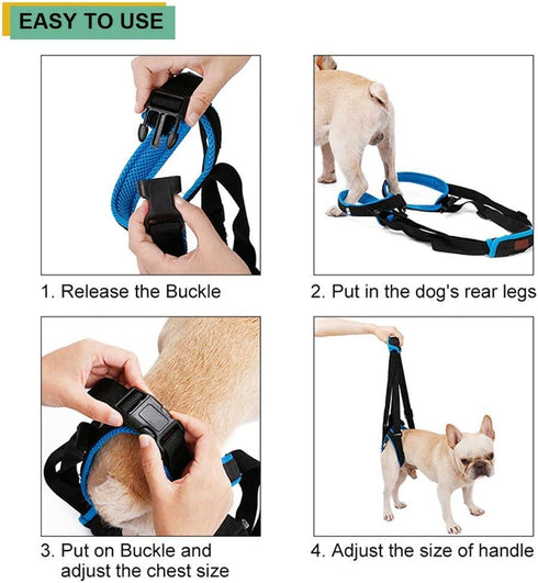 Dog Lift Support Harness for Weak Rear Legs, Adjustable Back Leg Hip Support Harness for Senior Dogs with Joint Injuries