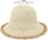 Women's Floppy Cloche Straw Hat, Wide Brim Straw Bucket Hat for Sun Protection UPF 50+