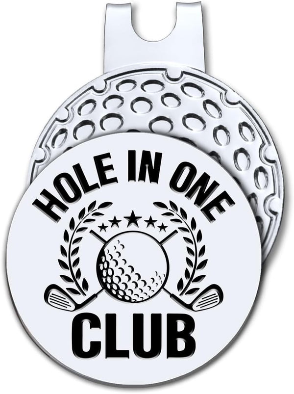 Hafhue Hold in One Club Golf Ball Marker with Magnetic Hat Clip, Funny Golf Accessories Gift for Men Women