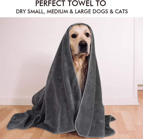 KinHwa Dog Towel - Super Absorbent Microfiber Drying Towel for Small, Medium, Large Dogs and Cats, 30inch x 50inch