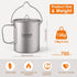 Lixada Ultralight Titanium Water Mug Cup with Lid and Foldable Handle, 750ml Pot for Outdoor Camping Cooking