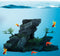 Zerodis Aquarium Ornaments, Simulation Resin Rockery Mountain View Stone with Moss Tree Rock Cave for Fish Tank