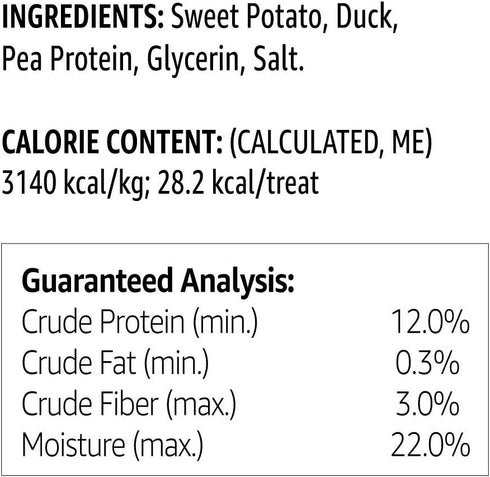 2 Amazon Brand - Solimo Sweet Potato & Duck Jerky Dog Treats, pounds