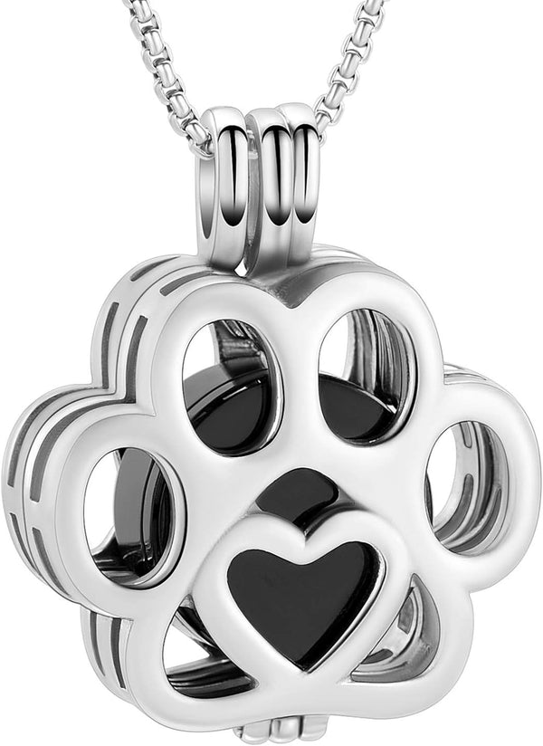 Oinsi Pet Cremation Jewelry for Ashes, Stainless Steel Memorial Locket Urn Necklace for Dog/Cat, Keepsake Jewelry