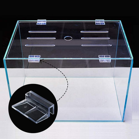 OIIKI 6 PCS Clear Acrylic Aquarium Glass Cover Clip, Support Holder for Fish Tank Lid Clamps