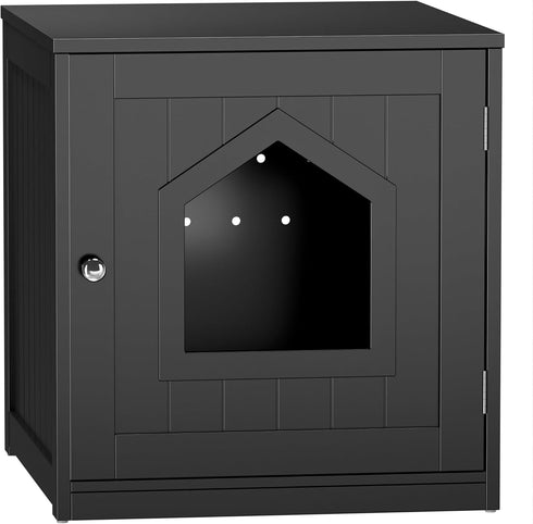 ZENY Hidden Cat Litter Box Furniture - Enclosed Cabinet With Vent Holes, Indoor Wooden Washroom, End Table, Nightstand