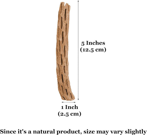 SunGrow Leopard Gecko Cholla Wood, 5 Inches Long, 6-Pack, Create Basking Spot for Lizards and Bearded Dragons