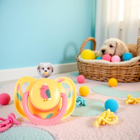 SelHeng Pet Silicone Calming Pacifier, Dog Pacifiers for Small Dogs, Kitten Pacifiers, Puppy Teething Toys and Cat Chew