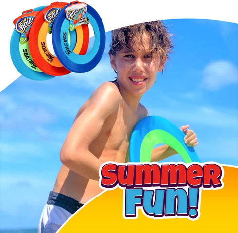 16" (3 Ball.5138-3p JA-RU Soft Giant Frisbee Throwing Disc Unit Assorted) Soaring Flyer Splash Fun Aqua Flyer