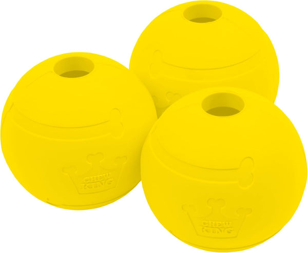 Chew King Flavored Rubber Ball Collection, 2.5 Inch Chicken Flavor Rubber Balls