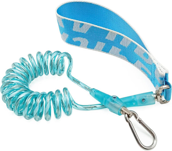 7FT Chew Proof Stretch Dog Leash Cable, Reflective Anti-Pull with Soft Wide Nylon Handle for Small Dogs, Blue
