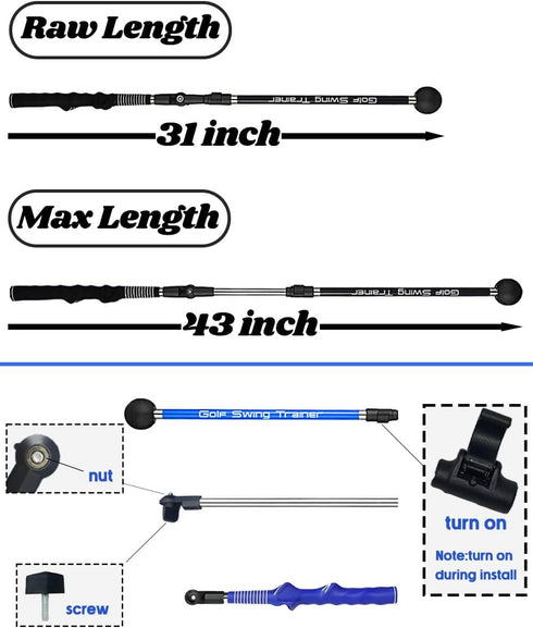 Golf Swing Trainer Aid to Improve Hinge, Forearm Rotation, Shoulder Turn and Grip, Portable Collapsible Swing Trainer